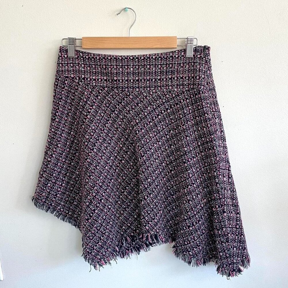 STAR CITY BLACK PINK TWEED ASYMMETRICAL Y2K SKIRT WOMENS SIZE 3